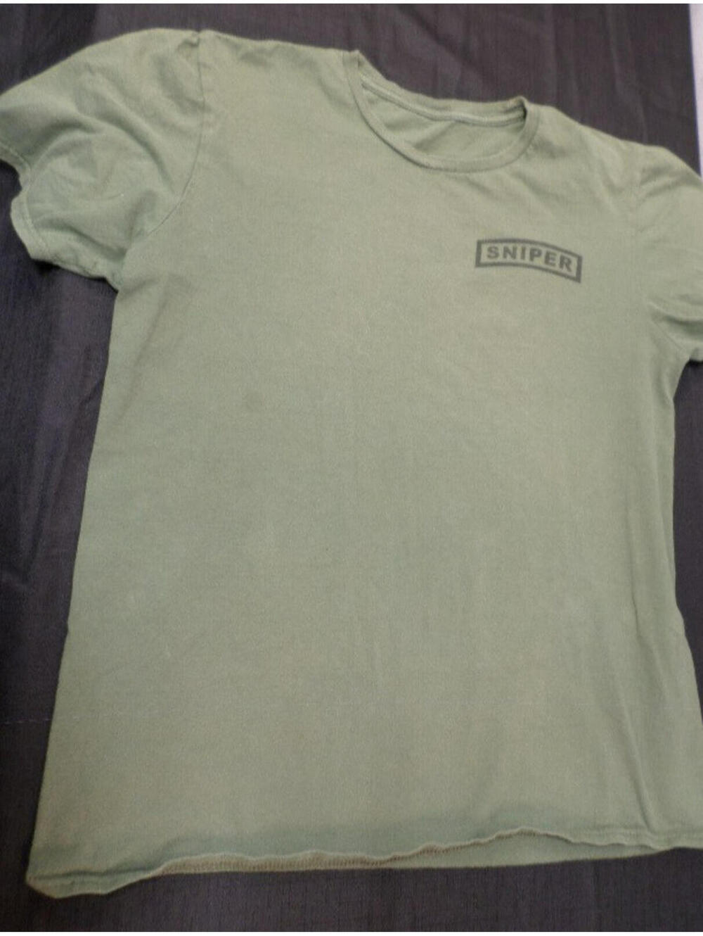 DISCONTINUED SNIPER SHORT SLEEVE PULLOVER GREEN T-SHIRT SIZE X-LARGE